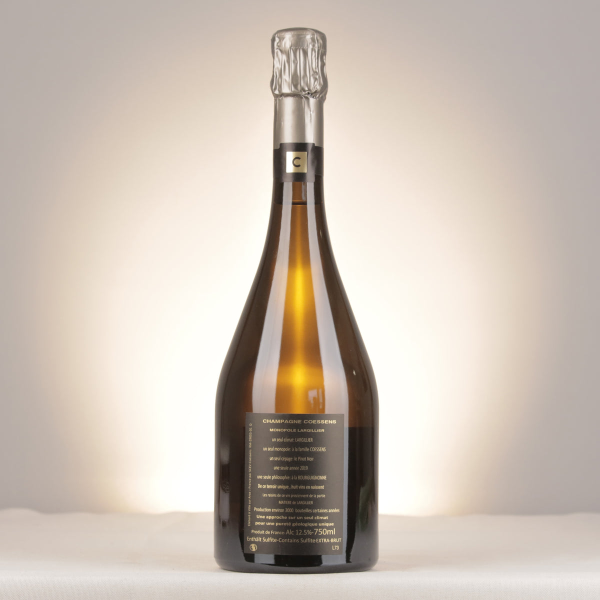 Champagnes Coessens Largillier Extra Brut Millésime Champagne 2019 Bottle back