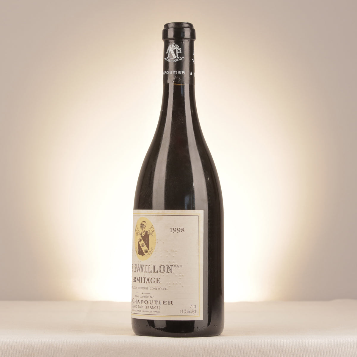 M. Chapoutier Hermitage Le Pavillon 1998 Bottle turned left