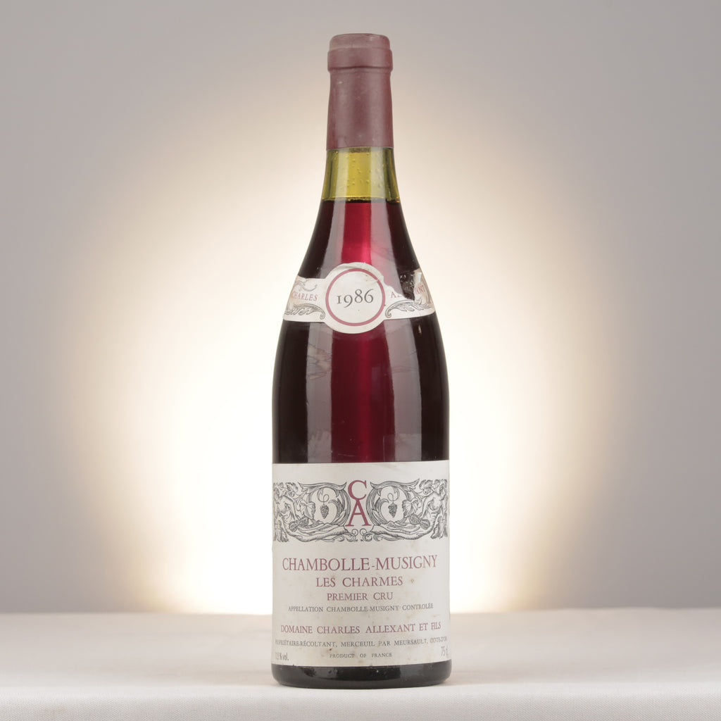 Charles Allexant et Fils Chambolle-Musigny 1er Cru Les Charmes 1986 Bottle front