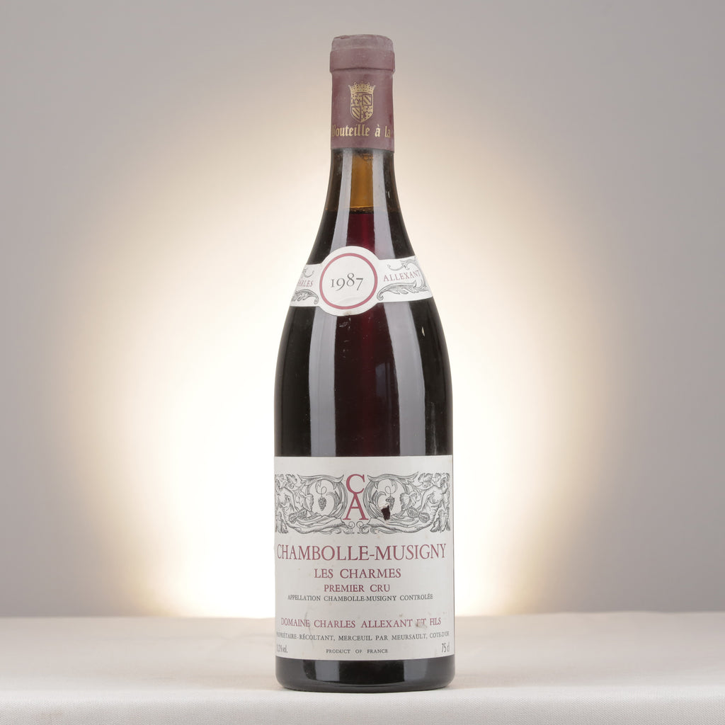 Charles Allexant et Fils Chambolle-Musigny 1er Cru Les Charmes 1987 Bottle front
