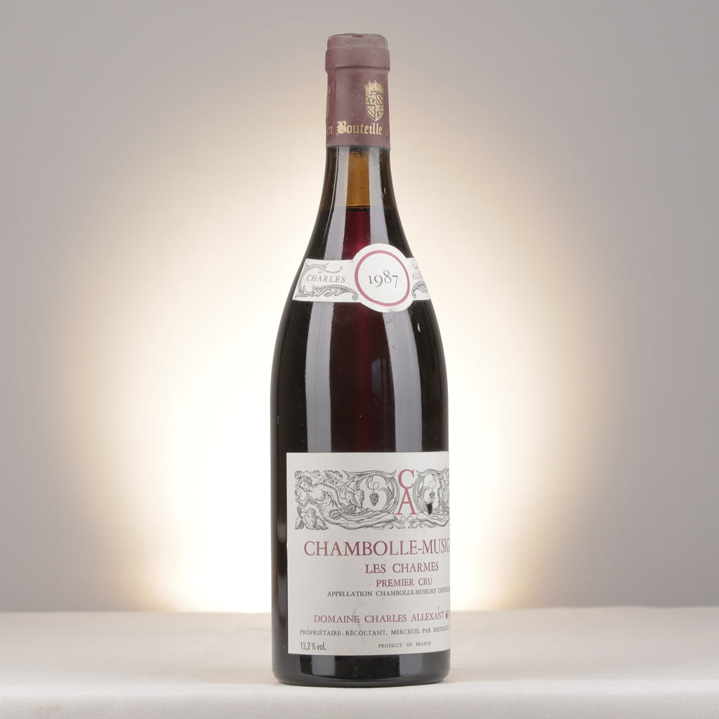 Charles Allexant et Fils Chambolle-Musigny 1er Cru Les Charmes 1987 Bottle turned right