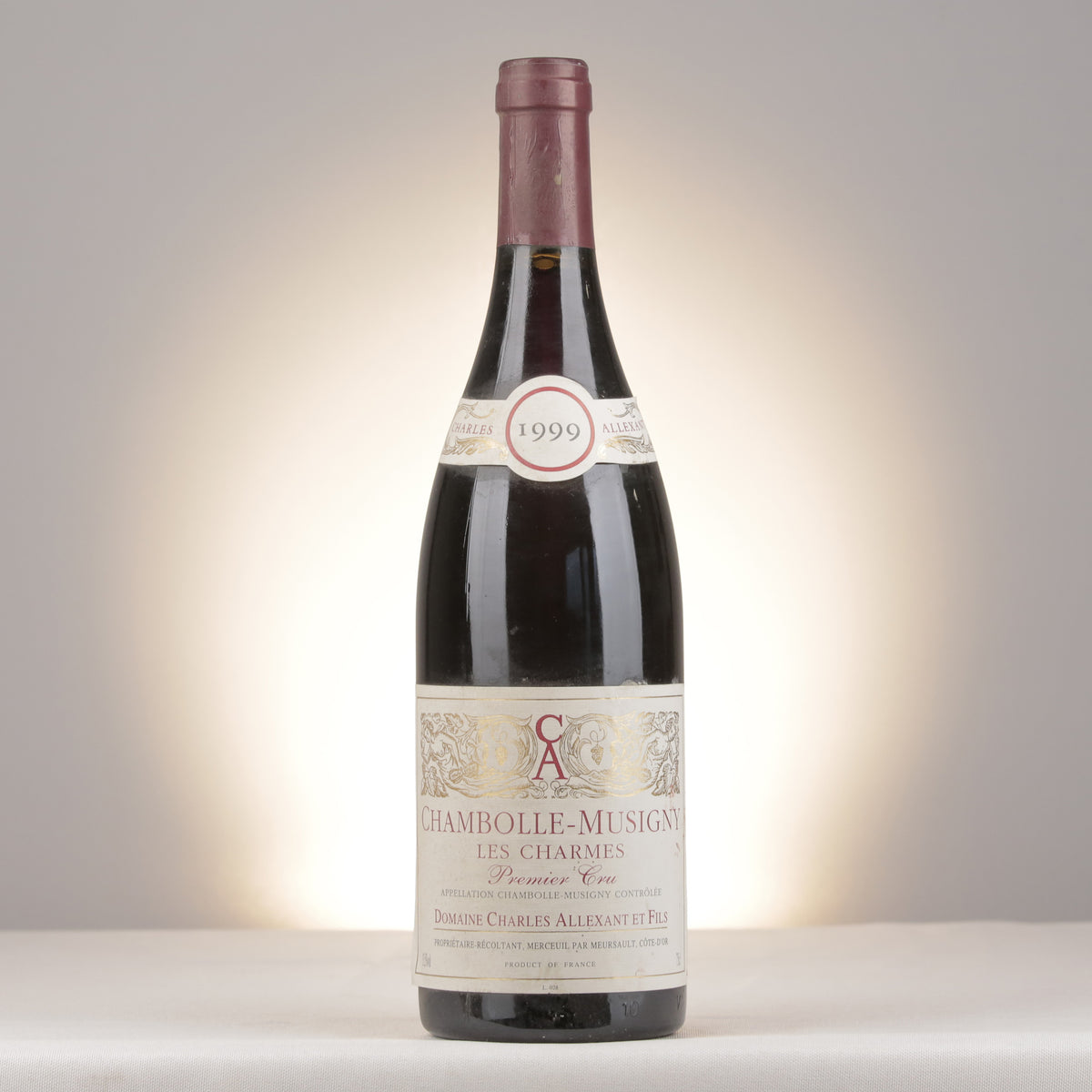 Charles Allexant et Fils Chambolle-Musigny 1er Cru Les Charmes 1999 Bottle front