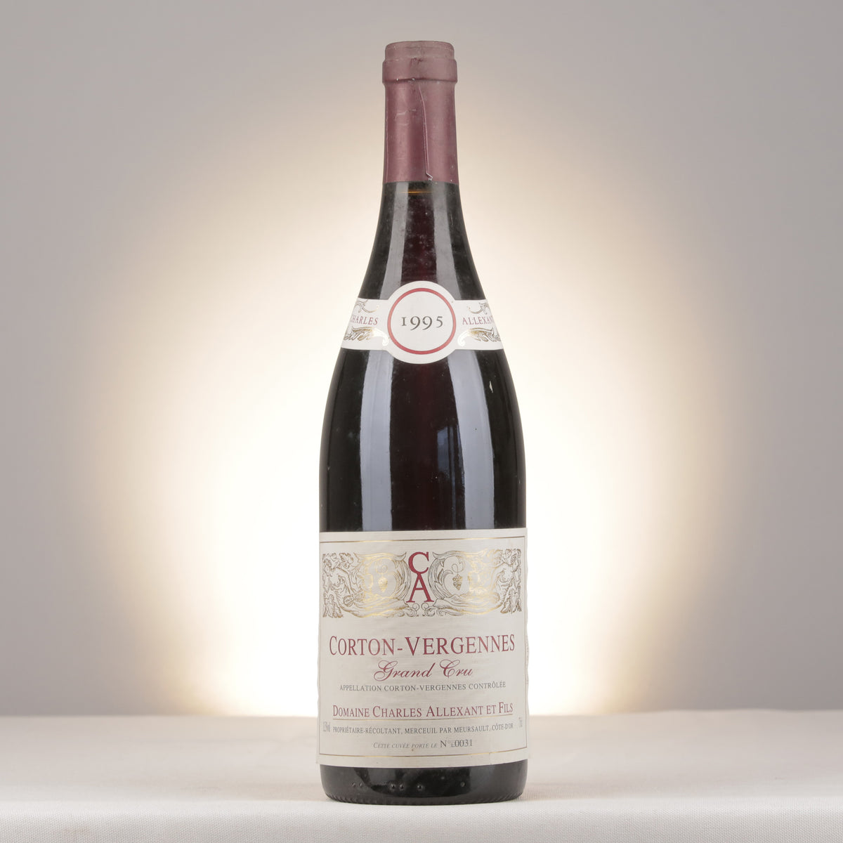Charles Allexant et Fils Corton Grand Cru Les Vergennes 1995 Bottle front