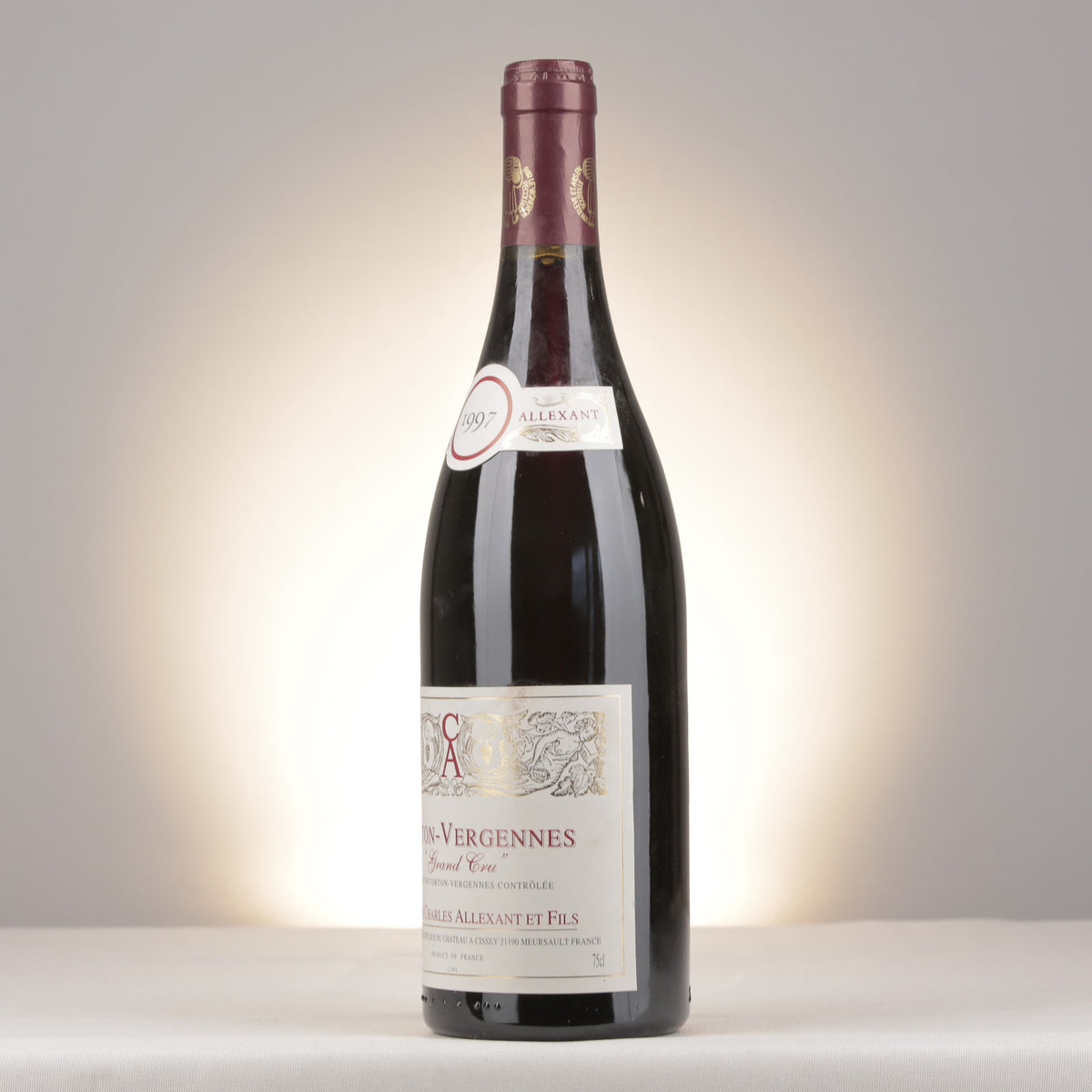 Charles Allexant et Fils Corton Grand Cru Les Vergennes 1997 Bottle turned left