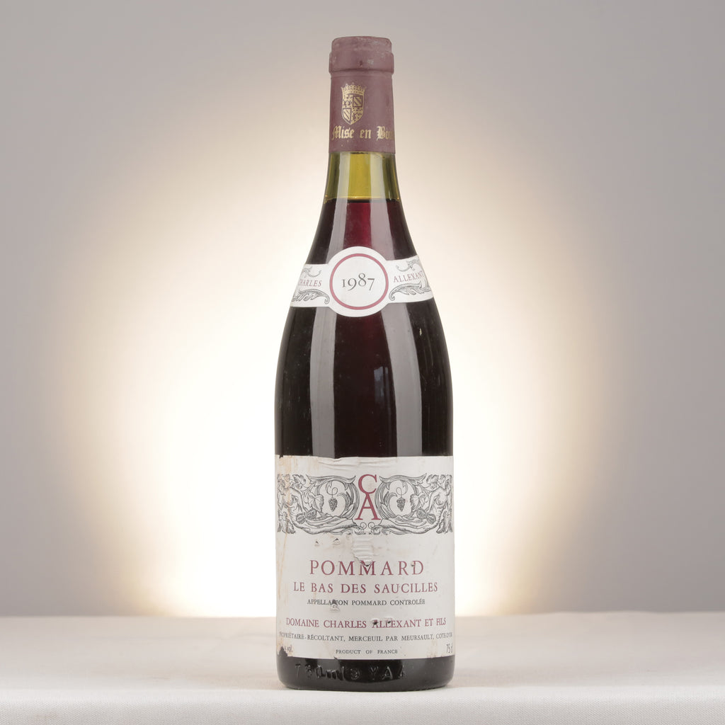 Charles Allexant et Fils Pommard Le Bas des Saucilles 1987 Bottle front