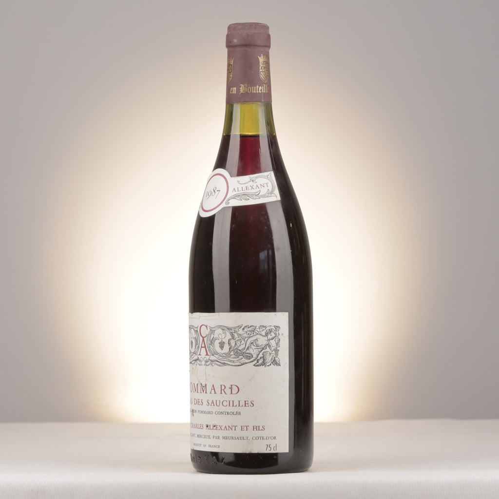 Charles Allexant et Fils Pommard Le Bas des Saucilles 1987 Bottle turned left