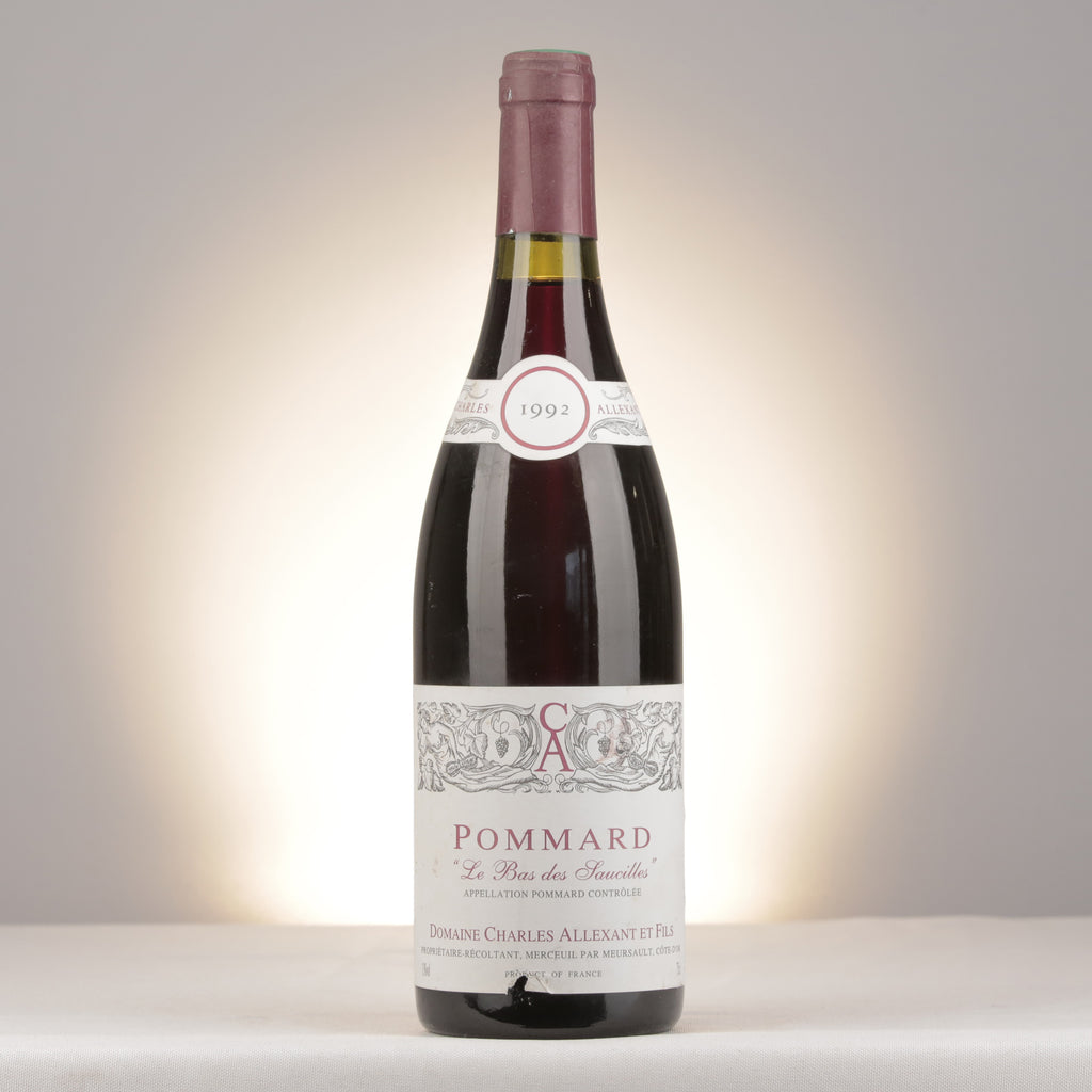Charles Allexant et Fils Pommard Le Bas des Saucilles 1992 Bottle front