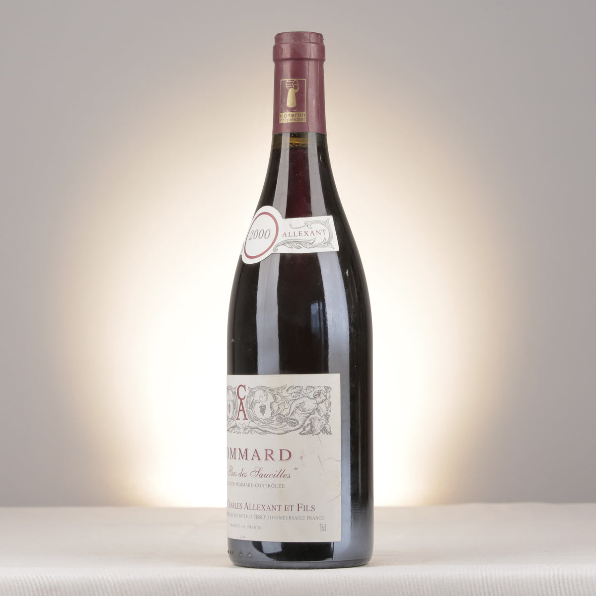 Charles Allexant et Fils Pommard Le Bas des Saucilles 2000 Bottle turned left