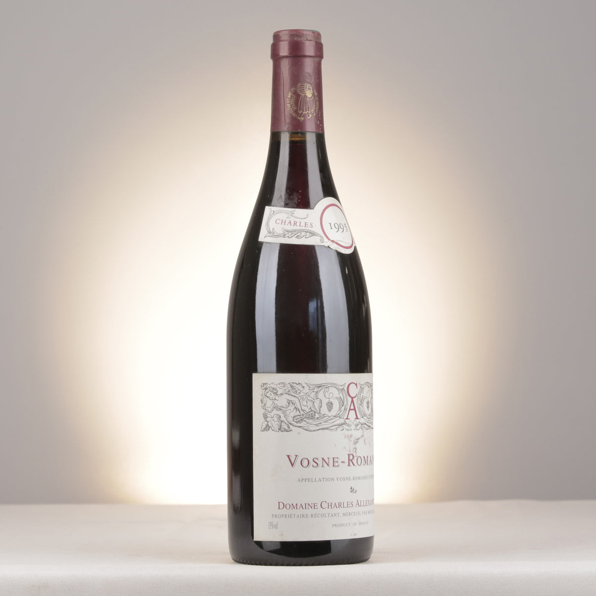 Charles Allexant et Fils Vosne-Romanée 1995 Bottle turned right