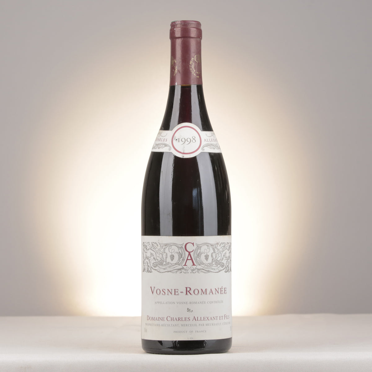 Charles Allexant et Fils Vosne-Romanée 1998 Bottle front