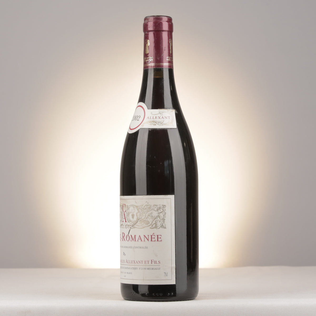 Charles Allexant et Fils Vosne-Romanée 2002 Bottle turned left