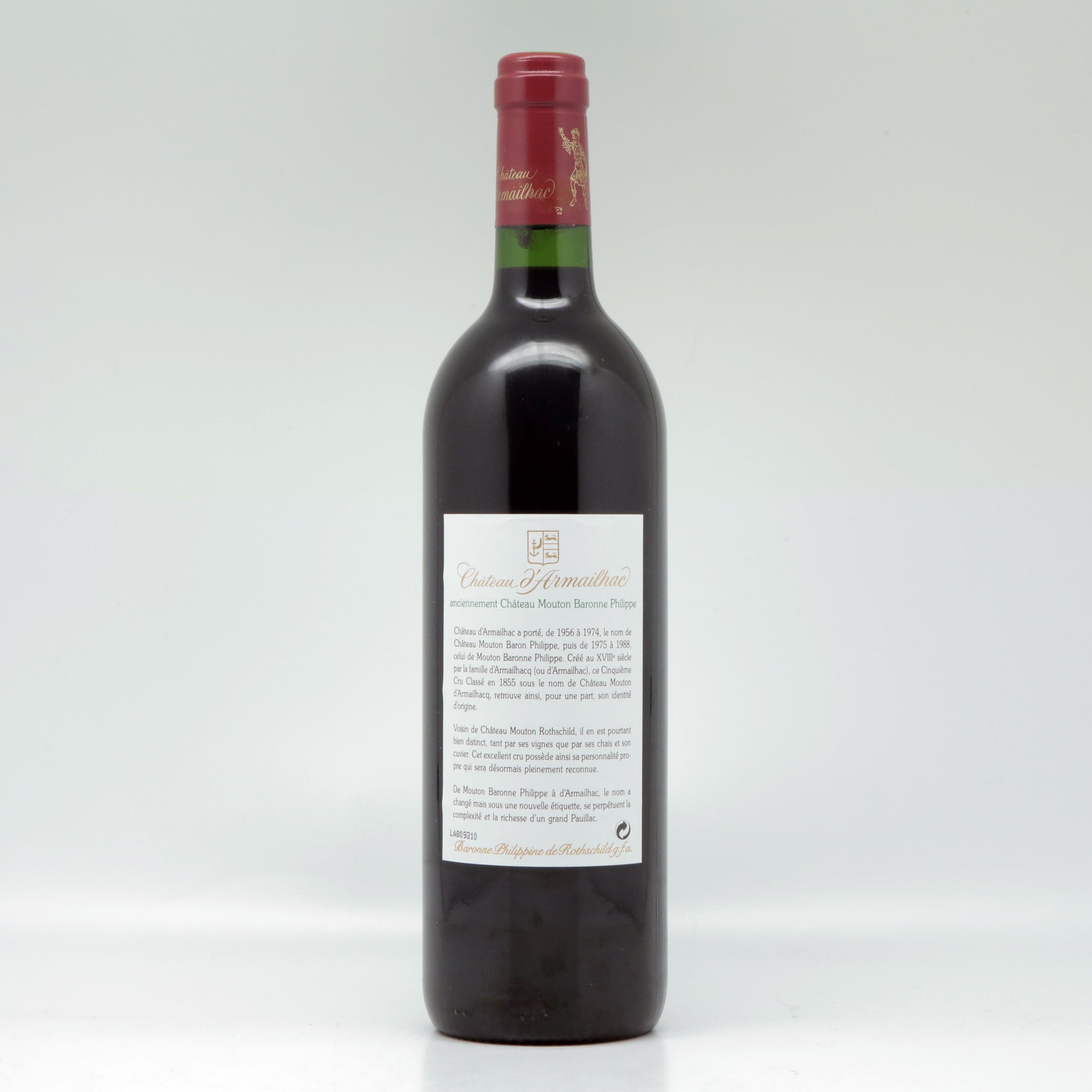 Château d'Armailhac (Rothschild) Château d'Armailhac 2001 Red wine Bottle