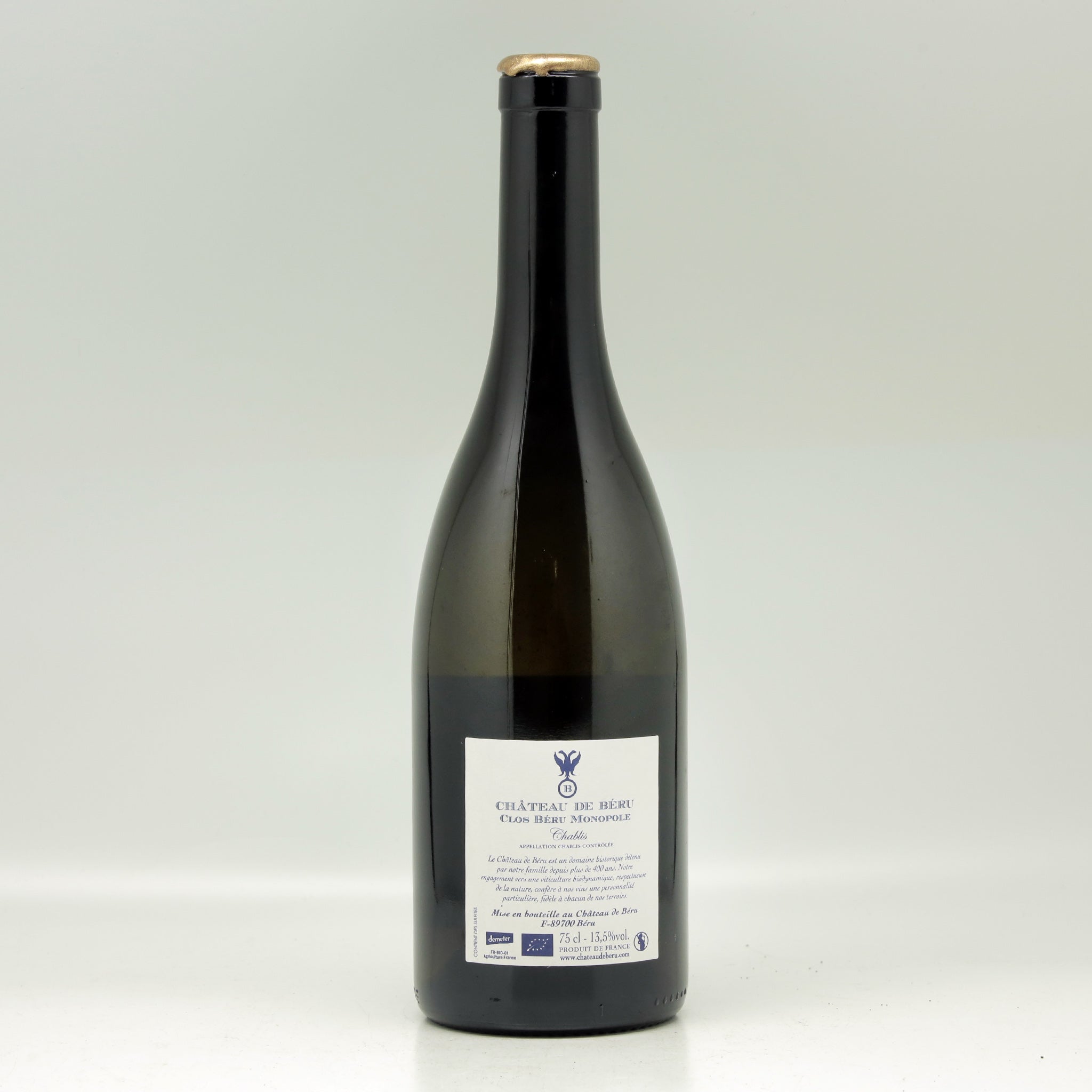 Château de Béru Chablis "Clos Béru" Monopole 2019 White wine Bottle