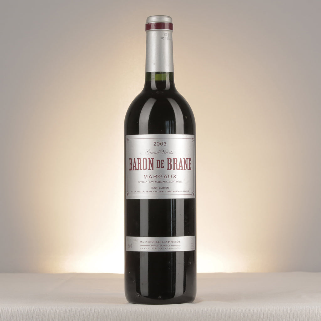 Chateau Brane-Cantenac Baron de Brane Margaux 2003 Bottle front