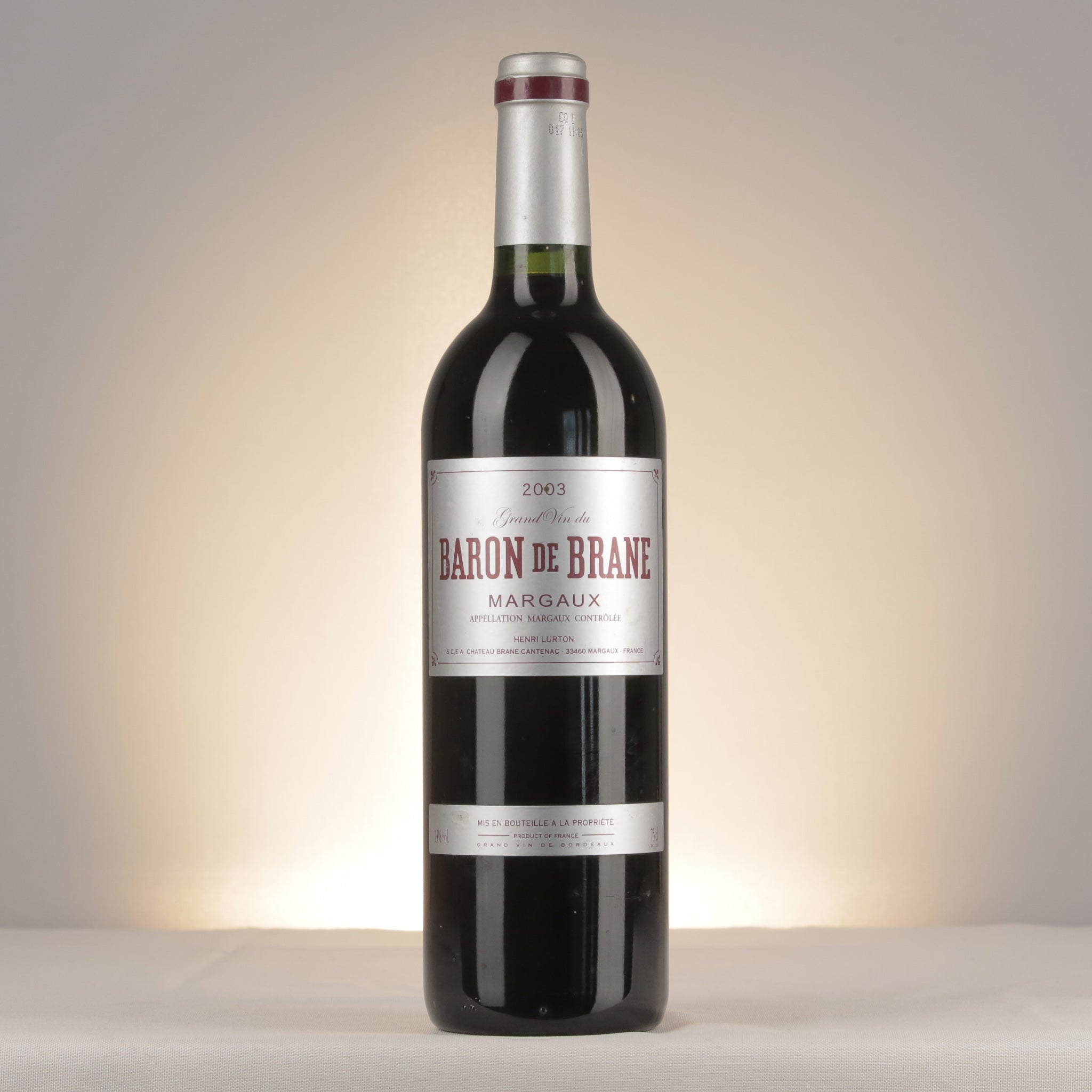Chateau Brane-Cantenac Baron de Brane Margaux 2003 Bottle front