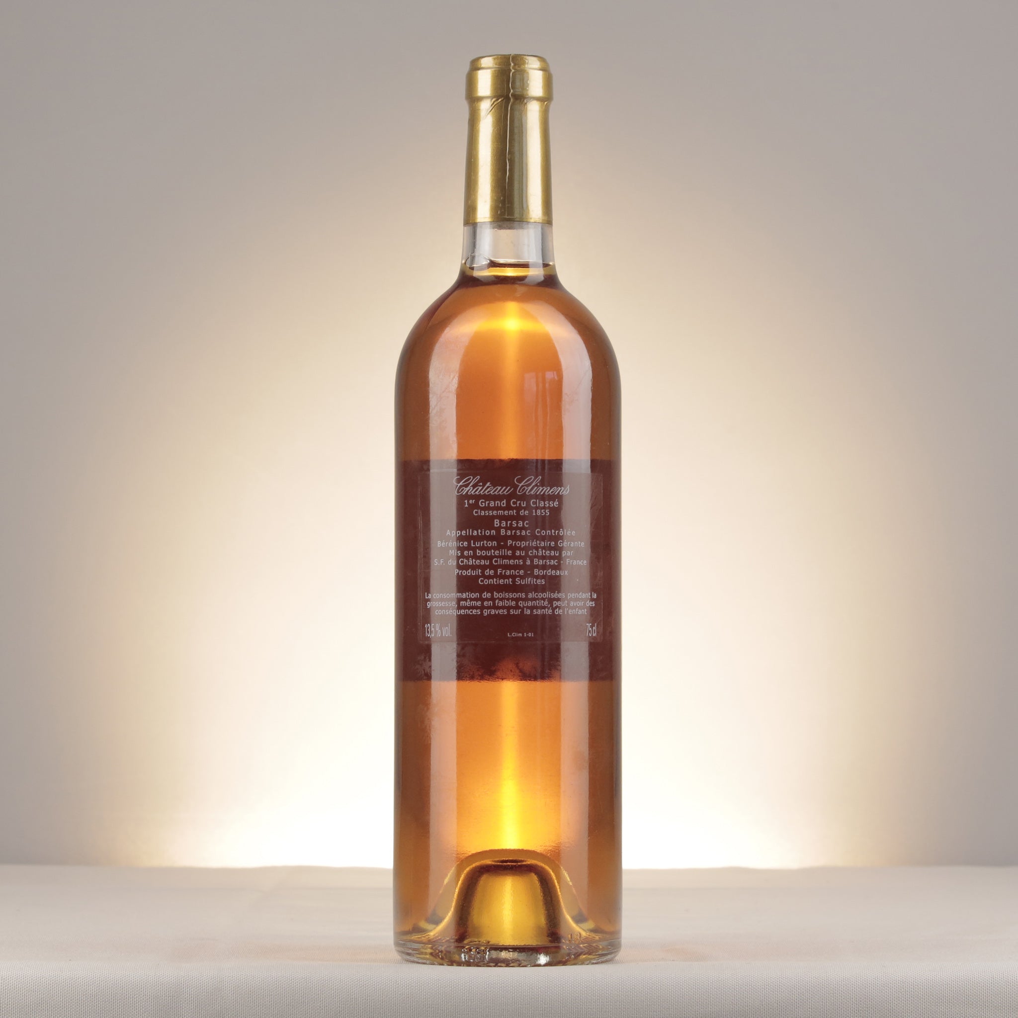 Château Climens 2009 Bottle back