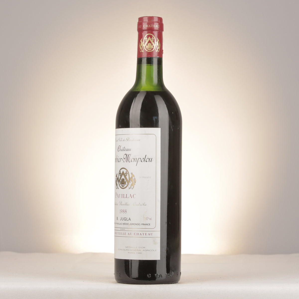 Château Colombier-Monpelou Château Colombier-Monpelou 1988 Bottle turned left (lot 4adb)