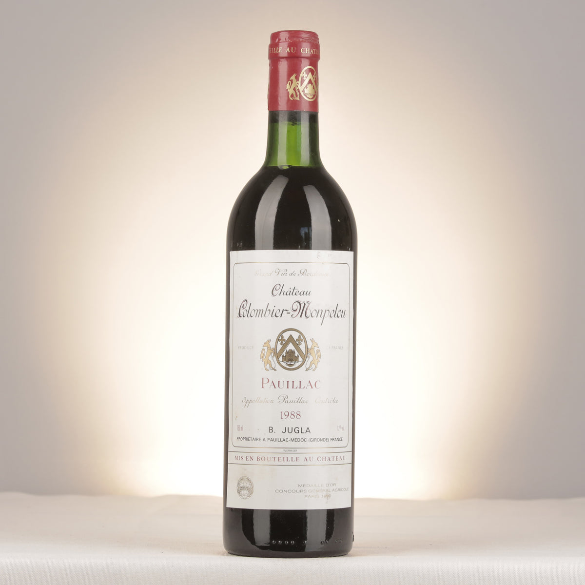 Château Colombier-Monpelou Château Colombier-Monpelou 1988 Bottle front (lot 6fd1)