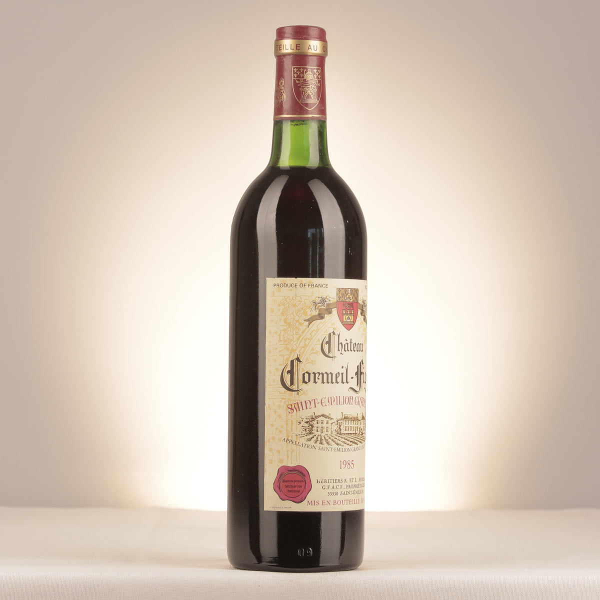 Château Cormeil-Figeac Château Cormeil-Figeac 1985 Bottle turned right (lot 8908)