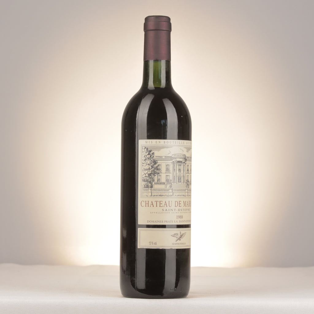 Château de Marbuzet Château de Marbuzet 1988 Bottle turned right