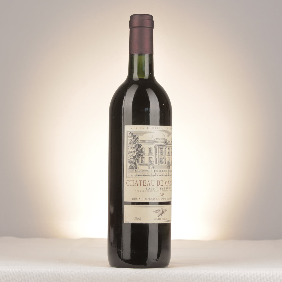 Château de Marbuzet Château de Marbuzet 1988 Bottle turned right
