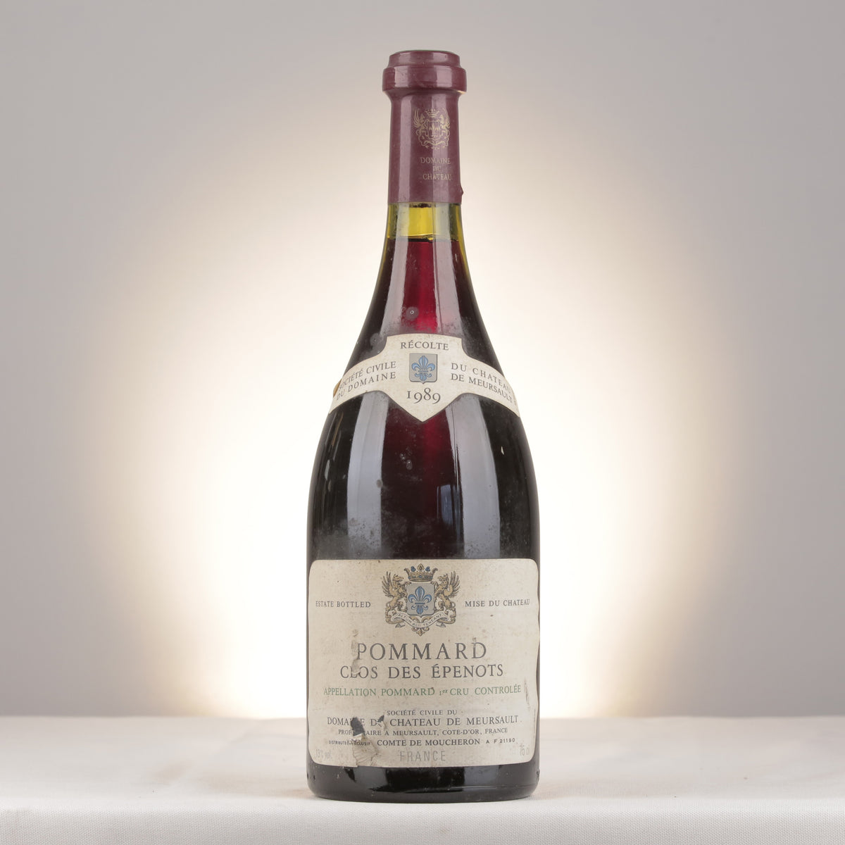 Château de Meursault Pommard 1er Cru Clos des Épenots 1989 Bottle front (lot 7892)