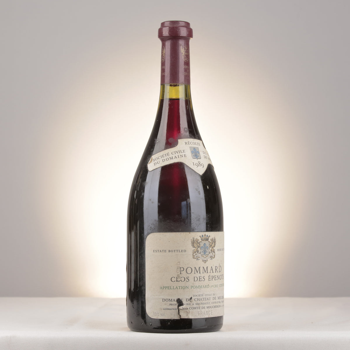 Château de Meursault Pommard 1er Cru Clos des Épenots 1989 Bottle turned right (lot 7892)