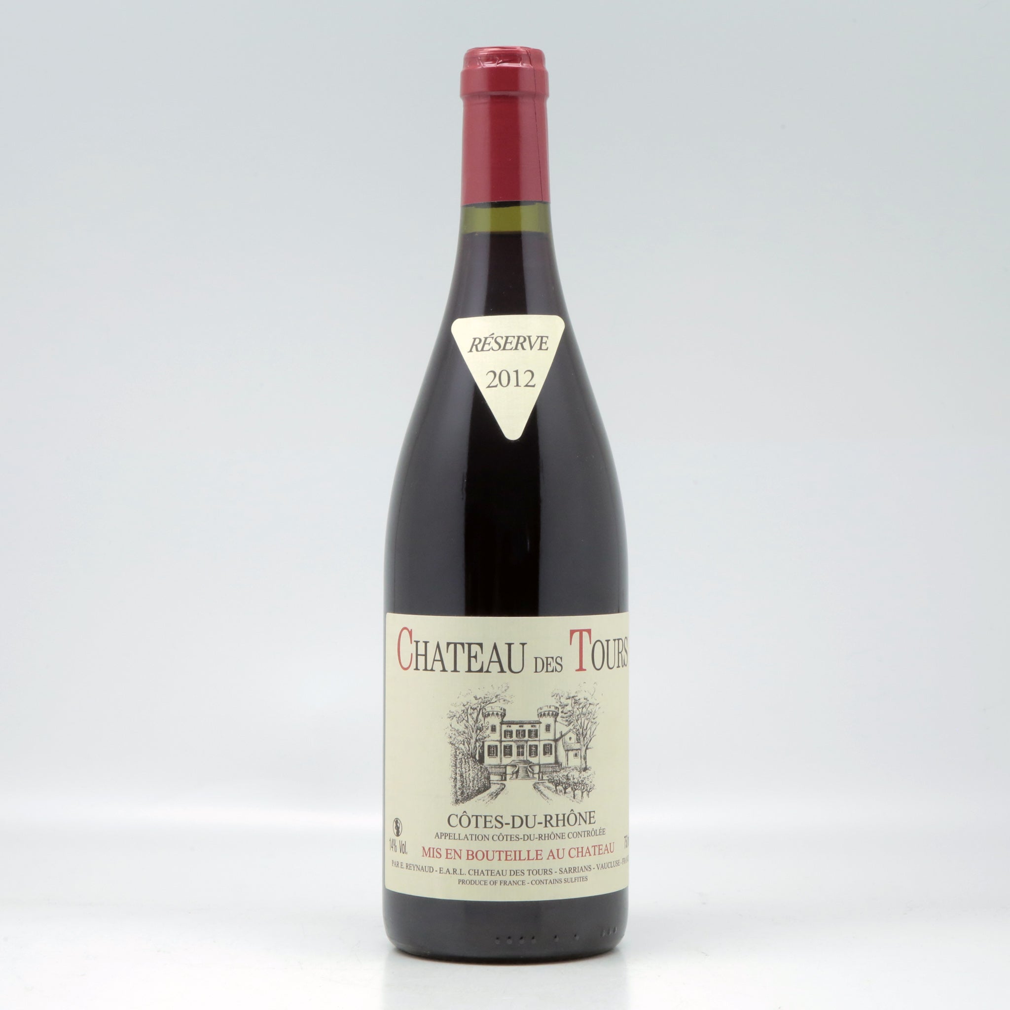 Château des Tours Côtes du Rhône Red 2012 Bottle front