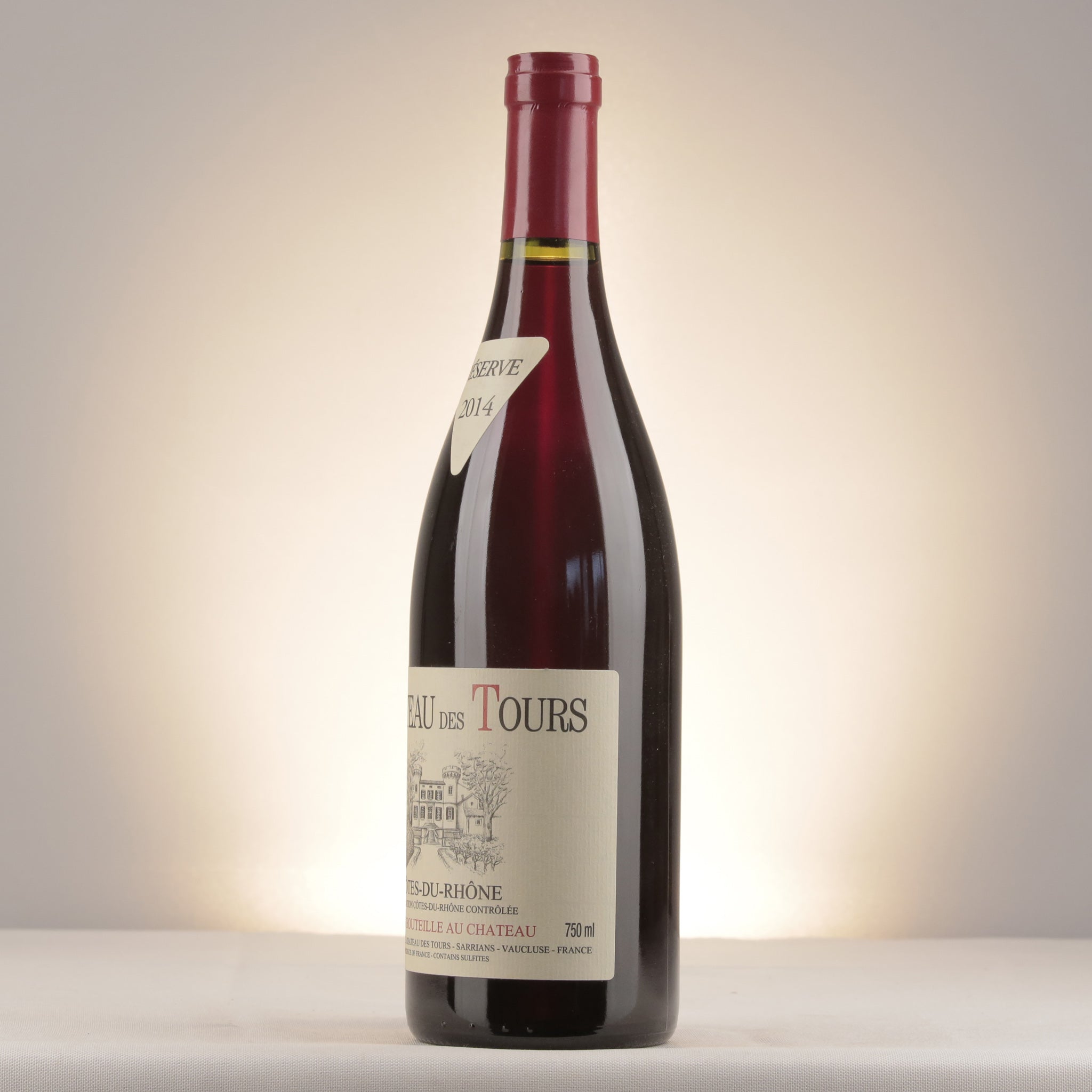 Château des Tours Côtes du Rhône Red 2014 Bottle detail