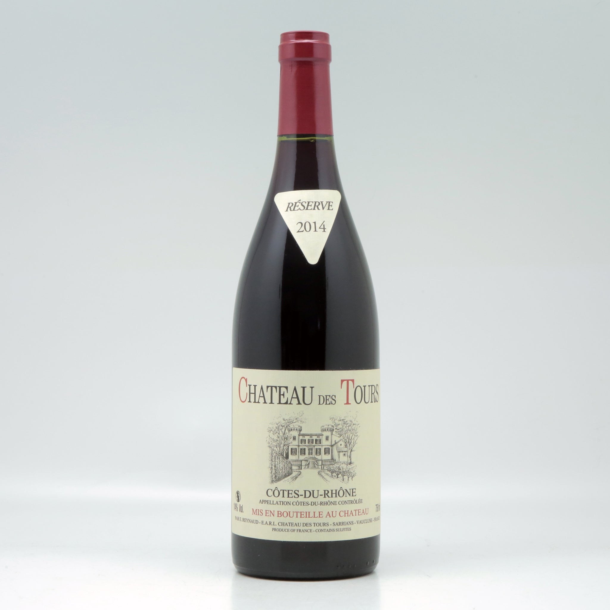 Château des Tours Côtes du Rhône Red 2014 Bottle front