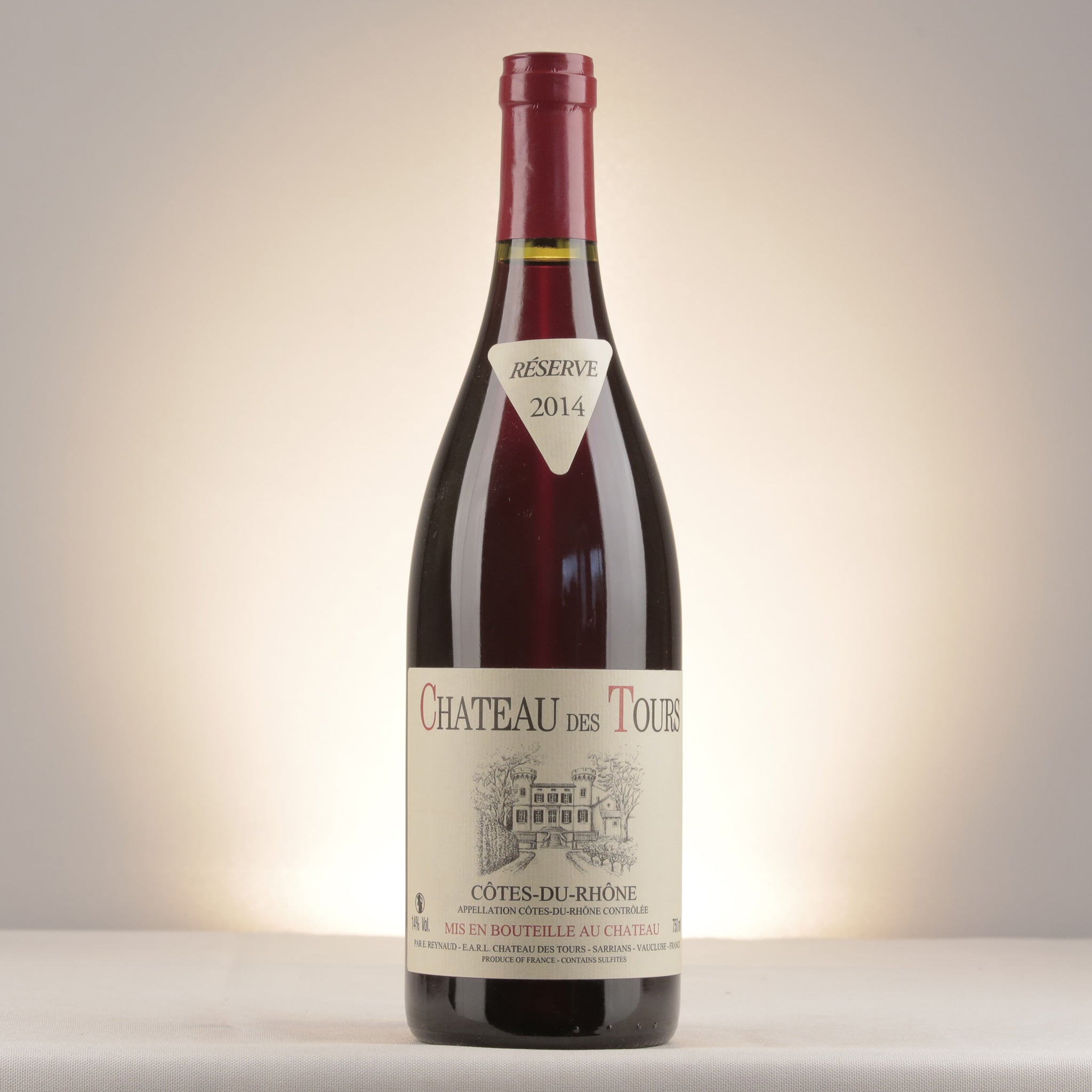 Château des Tours Côtes du Rhône Red 2014 Bottle front