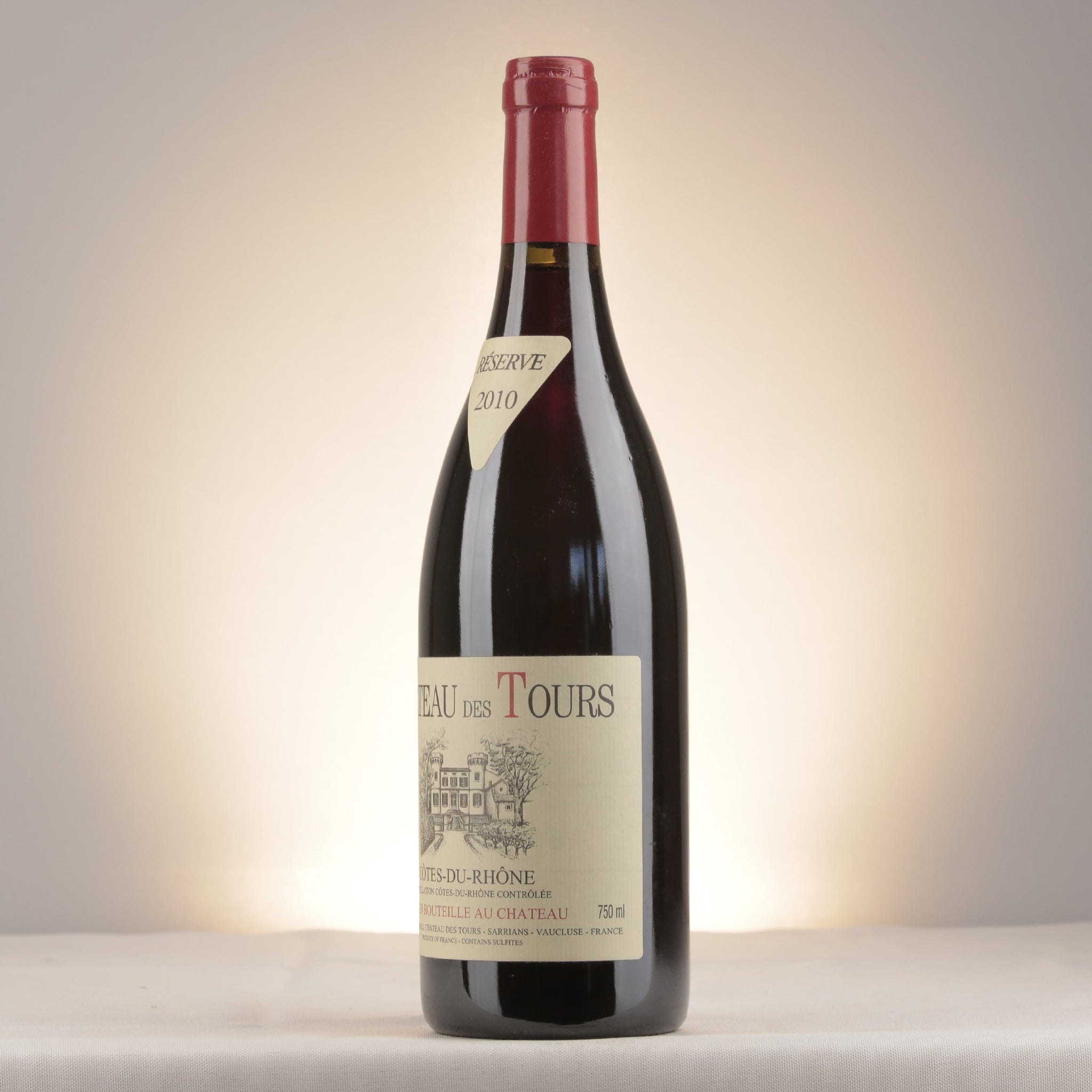 Château des Tours Côtes du Rhône Red 2010 Bottle detail