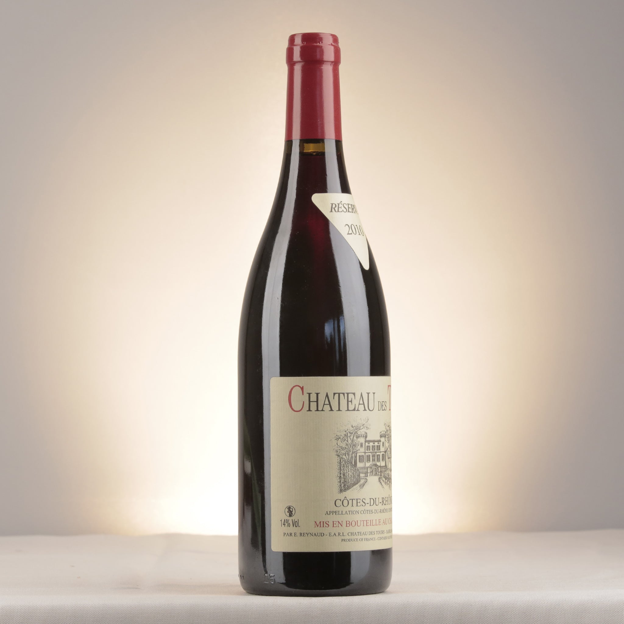 Château des Tours Côtes du Rhône Red 2010 Bottle label