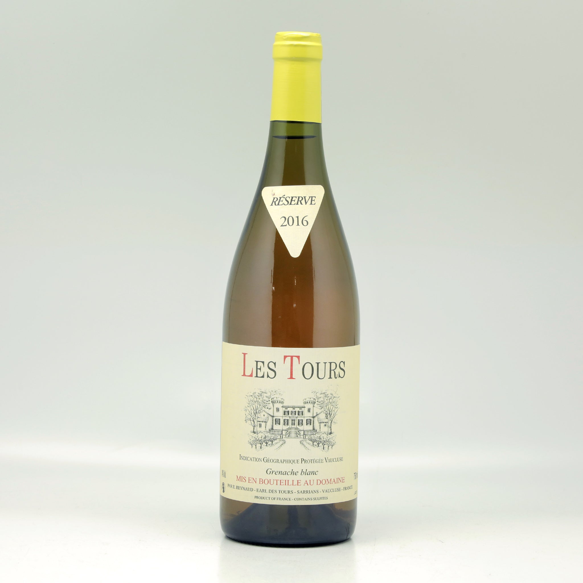 Château des Tours Les Tours Grenache Blanc Réserve 2016 Bottle front