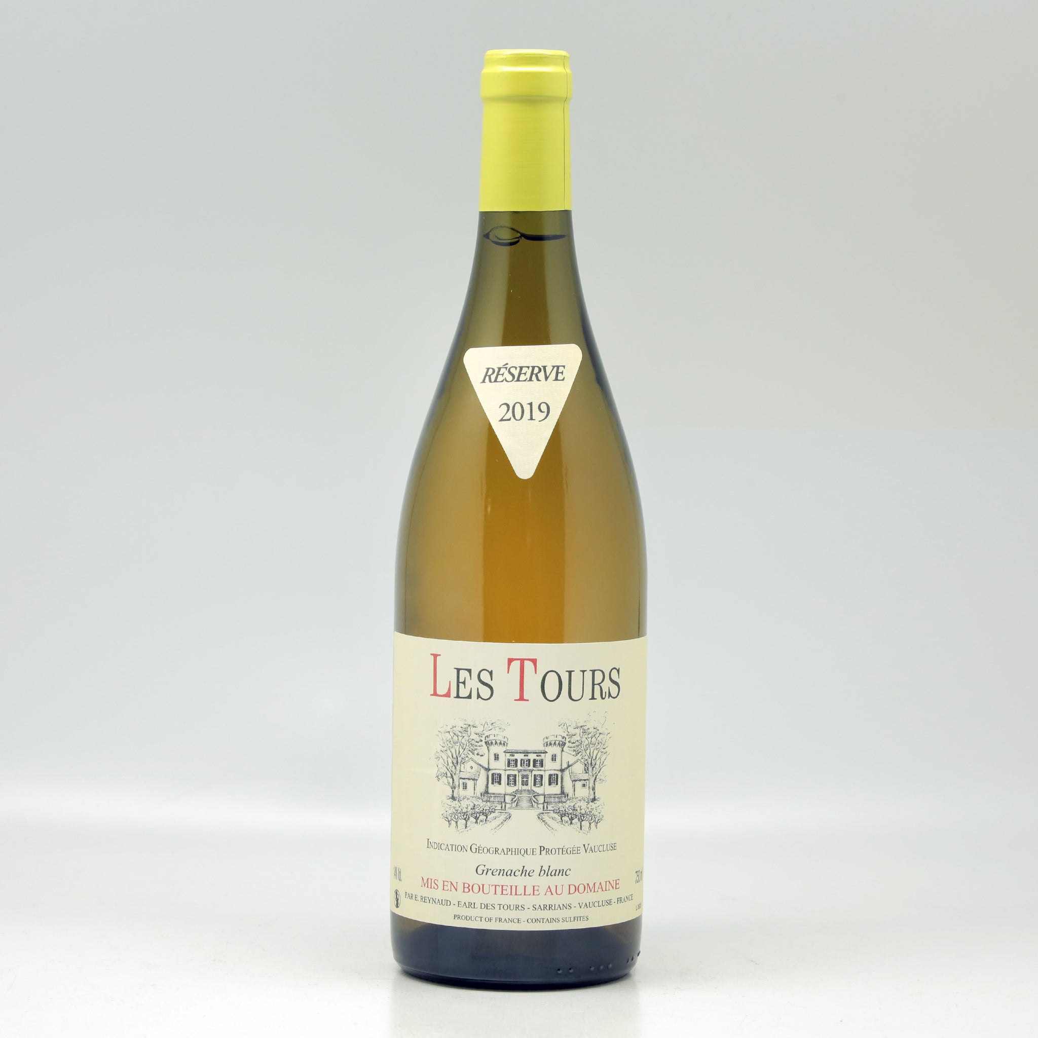 Château des Tours Les Tours Grenache Blanc Réserve 2019 Bottle front