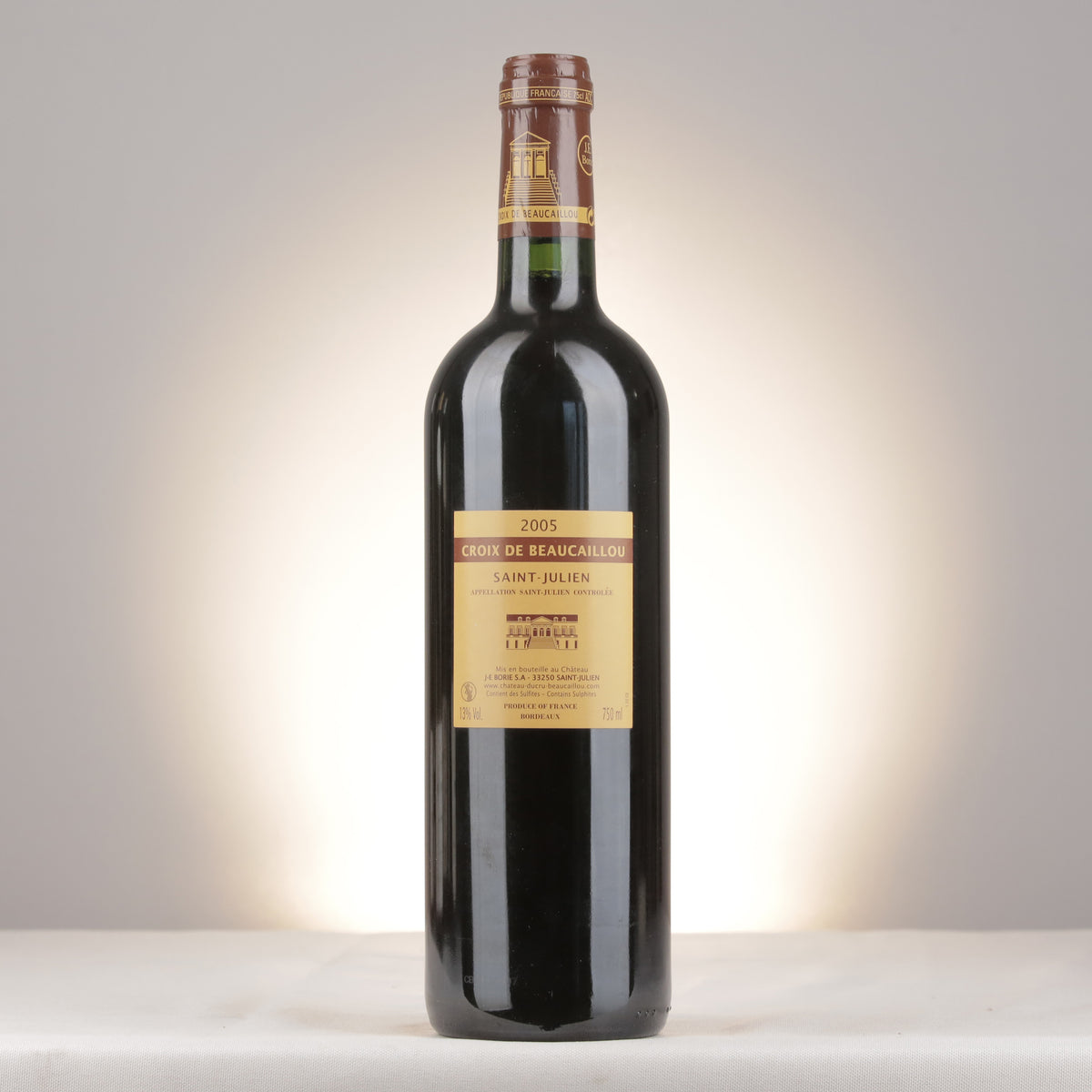 Château Ducru-Beaucaillou La Croix Ducru-Beaucaillou Saint-Julien 2005 Bottle back