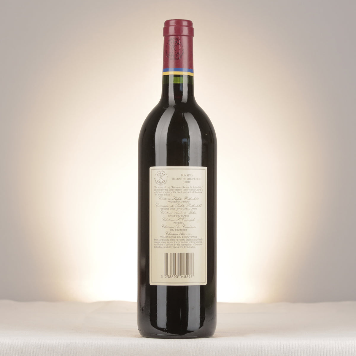 Château Lafite-Rothschild Carruades de Lafite-Rothschild 1992 Bottle back