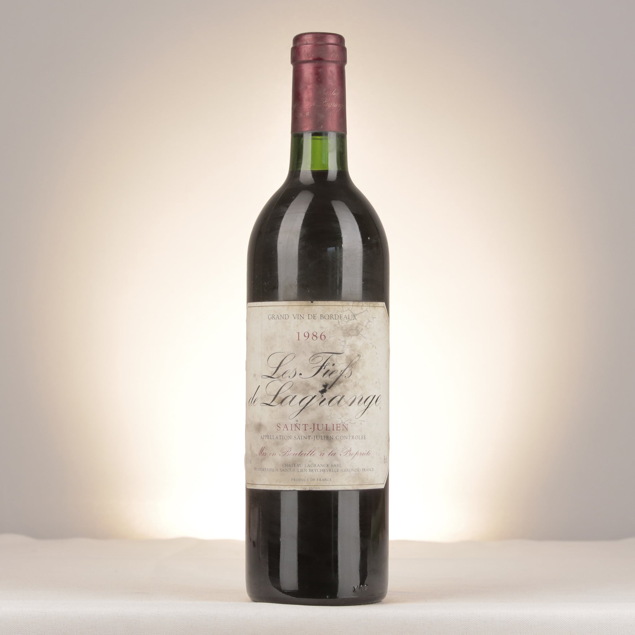 Château Lagrange Les Fiefs de Lagrange Saint-Julien 1986 Bottle front