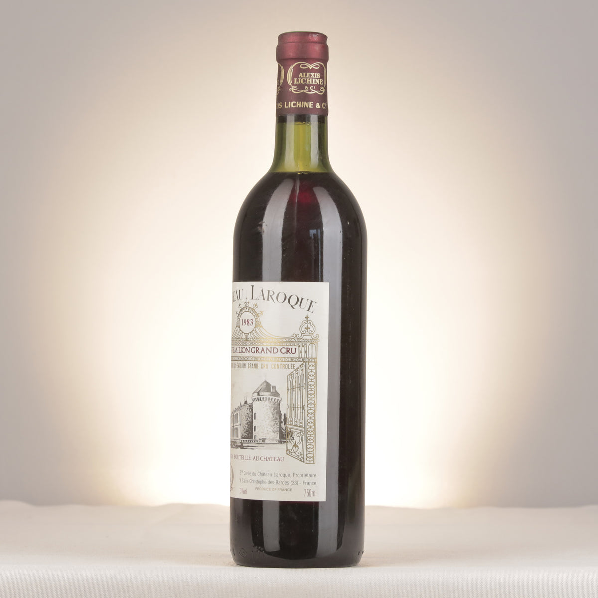 Château Laroque Château Laroque 1983 Bottle turned left (lot a6ba)