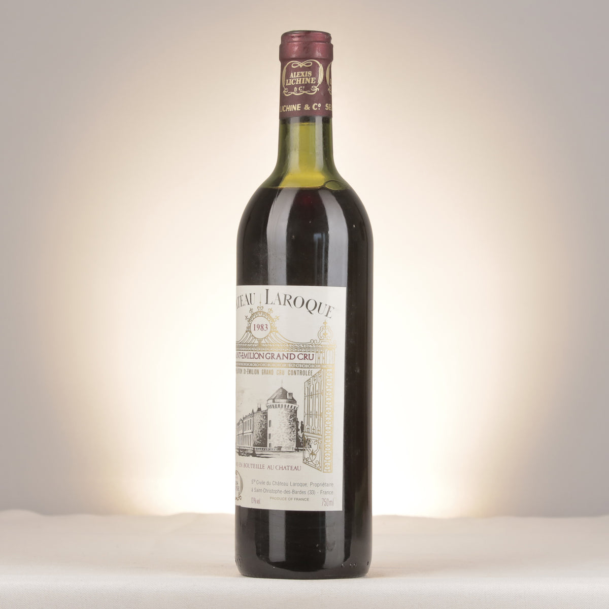 Château Laroque Château Laroque 1983 Bottle turned left (lot be1e)