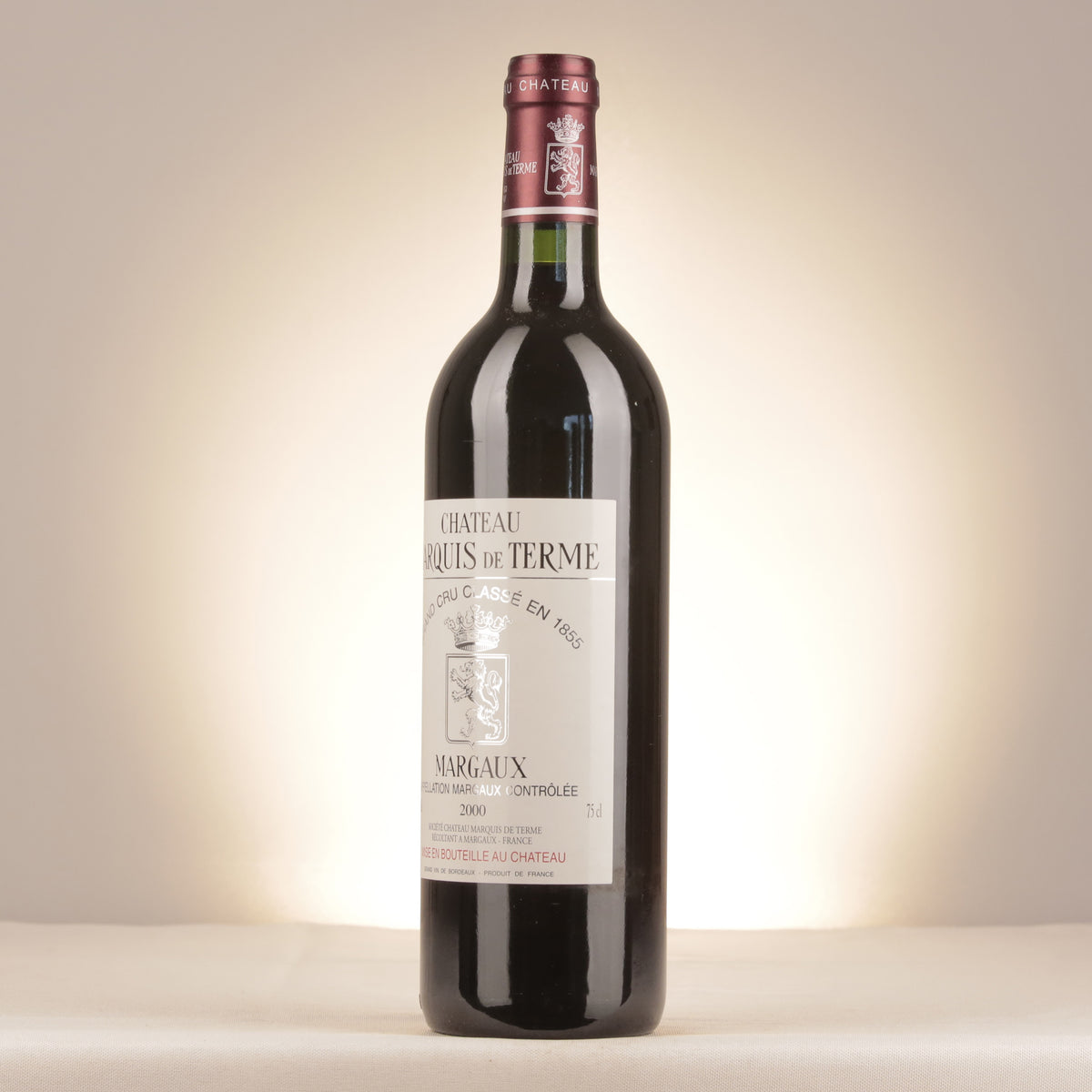 Château Marquis de Terme Château Marquis de Terme 2000 Bottle turned left