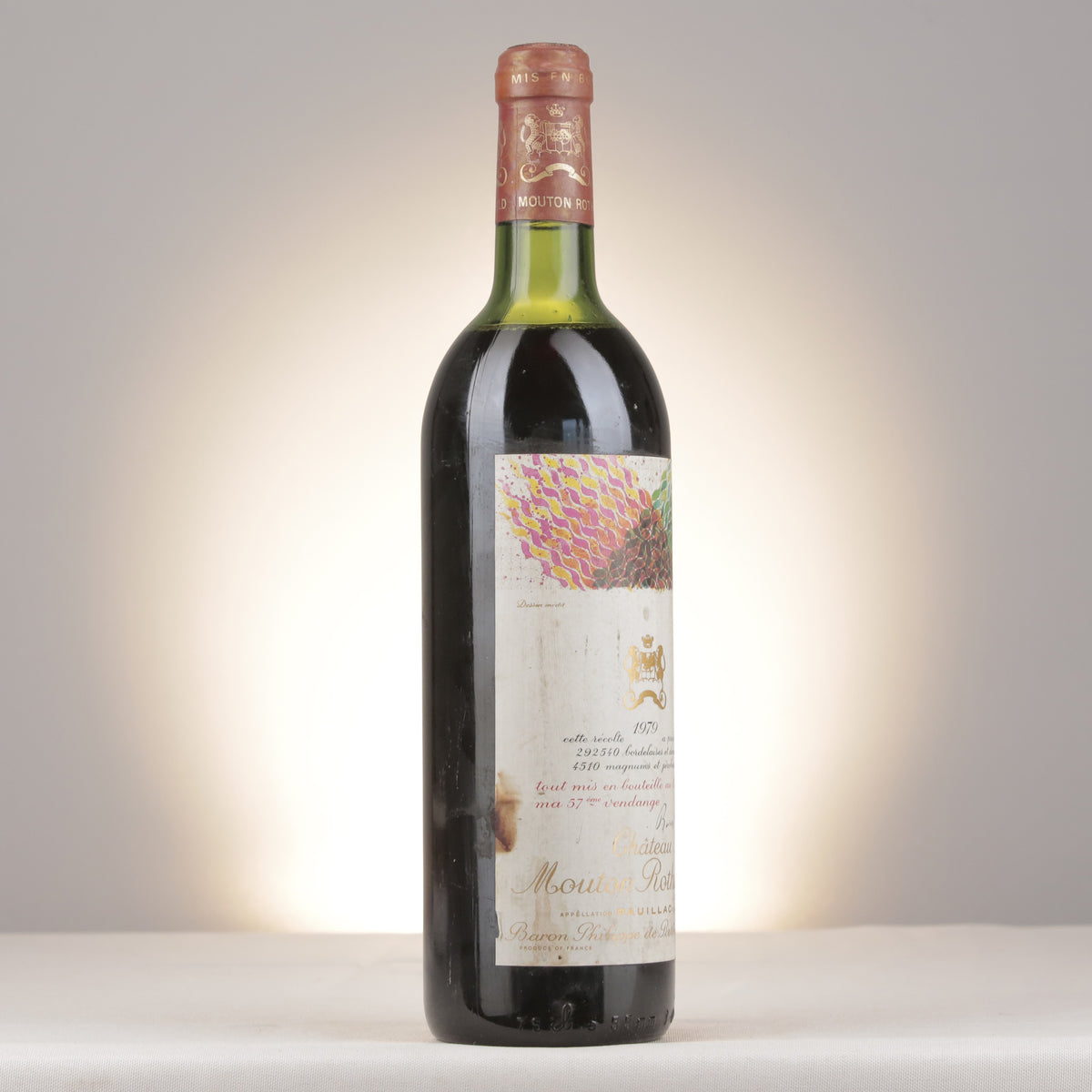 Château Mouton Rothschild 1979 Bottle turned right