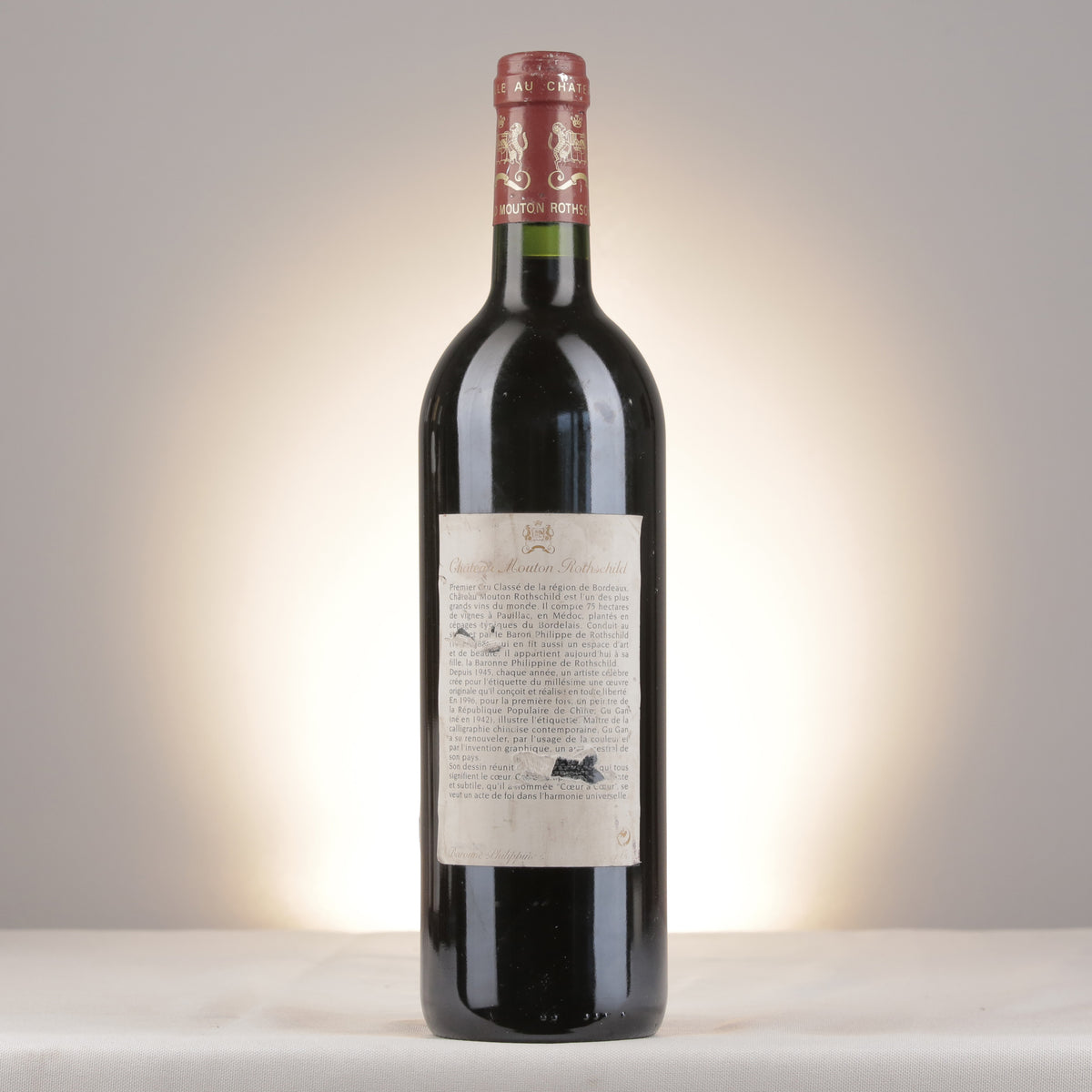 Mouton Rothschild Château Mouton Rothschild 1996 Bottle back (lot 083e)