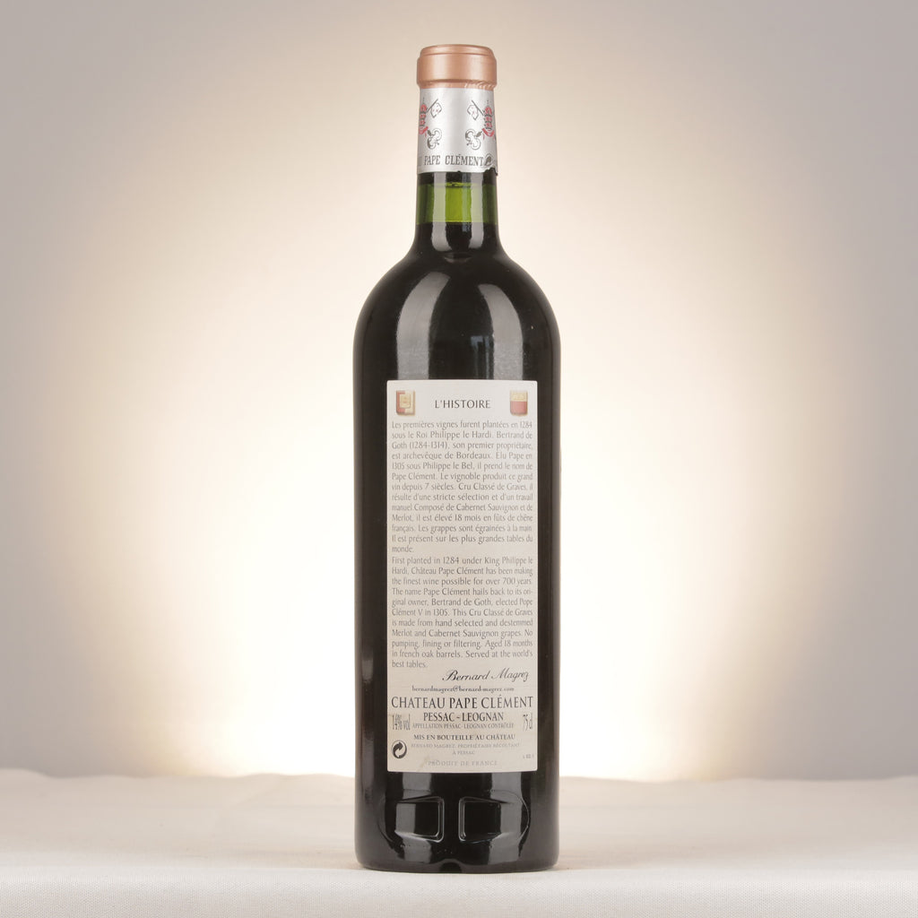 Château Pape Clément Château Pape Clément 2002 Bottle back