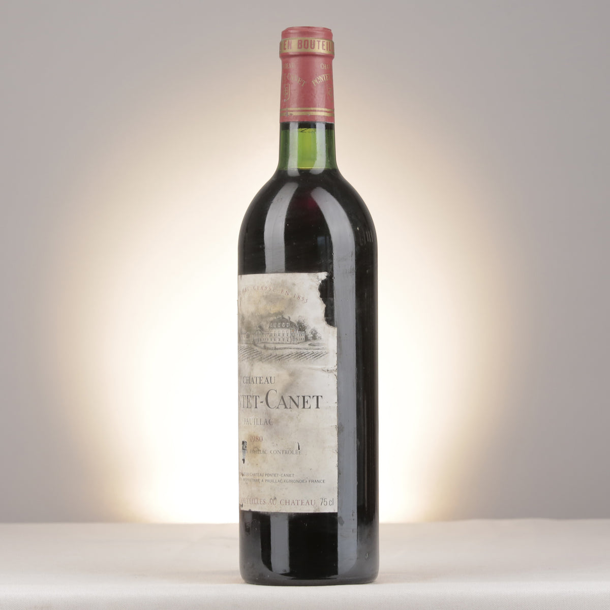 Château Pontet-Canet 1980 Bottle turned left (lot 90a3)