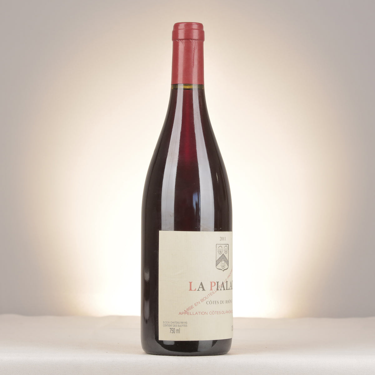 Château Rayas Côtes du Rhône La Pialade 2011 Bottle turned right