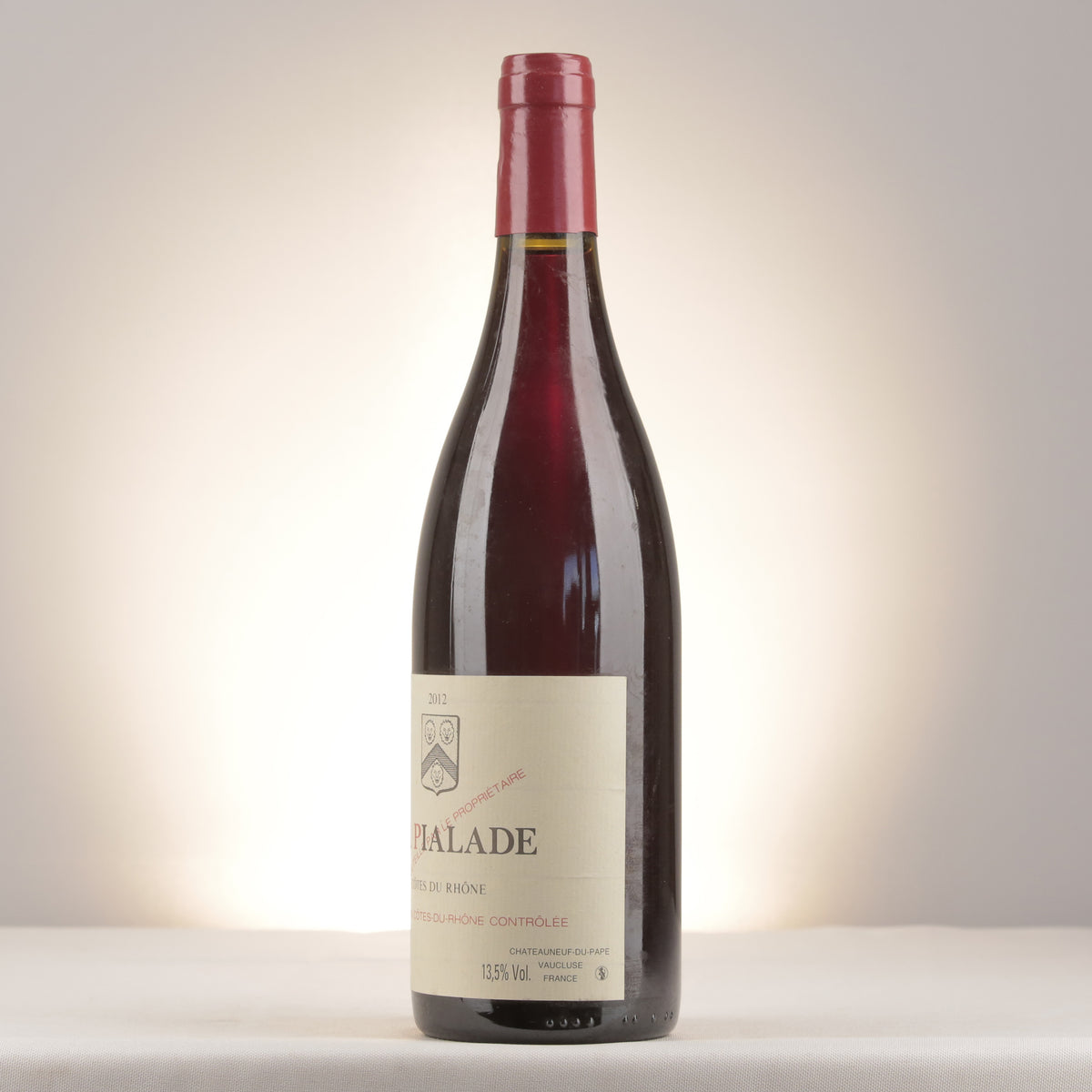 Château Rayas Côtes du Rhône La Pialade 2012 Bottle turned left