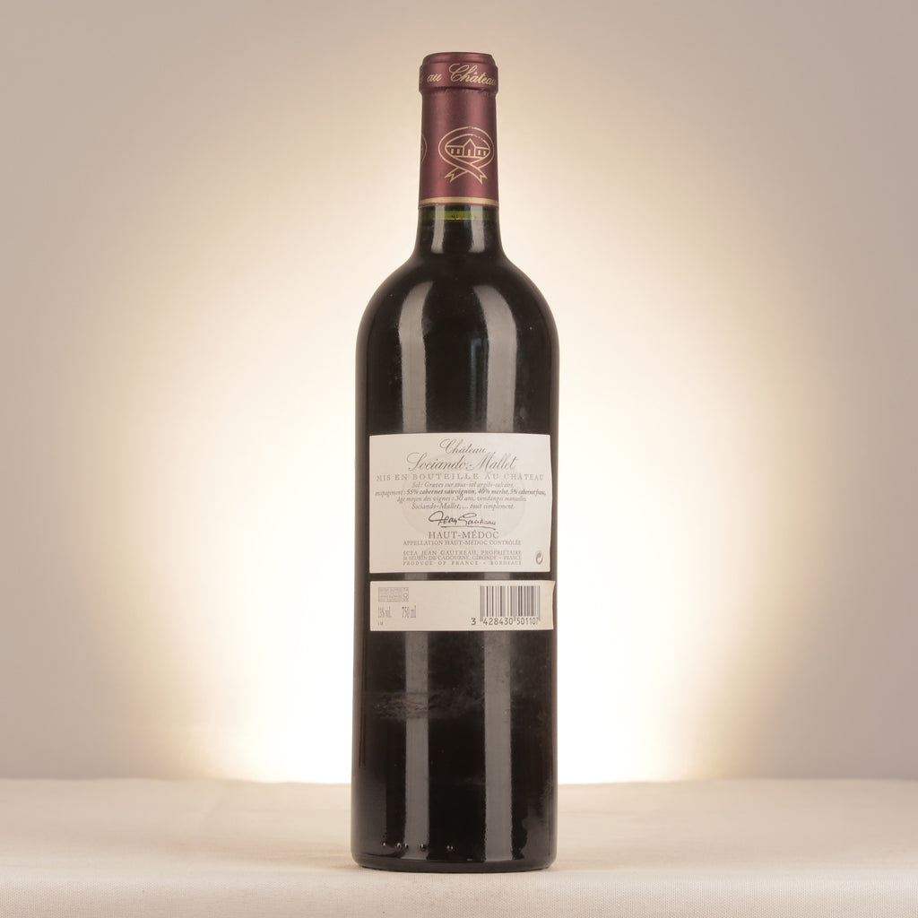 Château Sociando-Mallet 2005 Bottle back