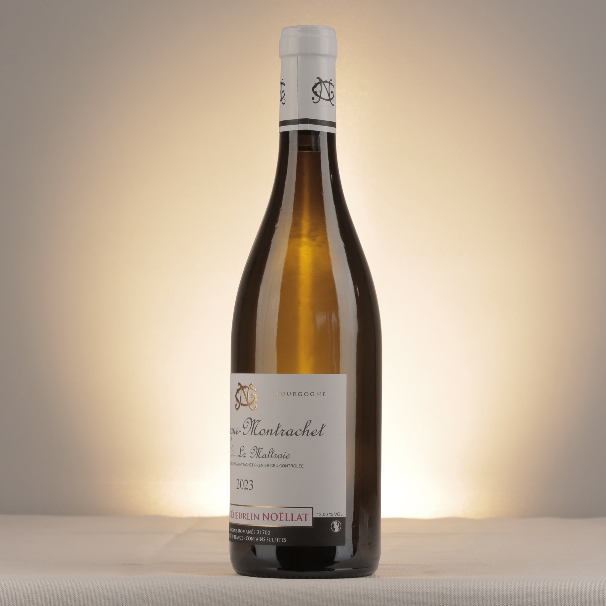 Maxime Cheurlin-Noëllat Chassagne-Montrachet 1er Cru La Maltroie Blanc 2023 Bottle detail