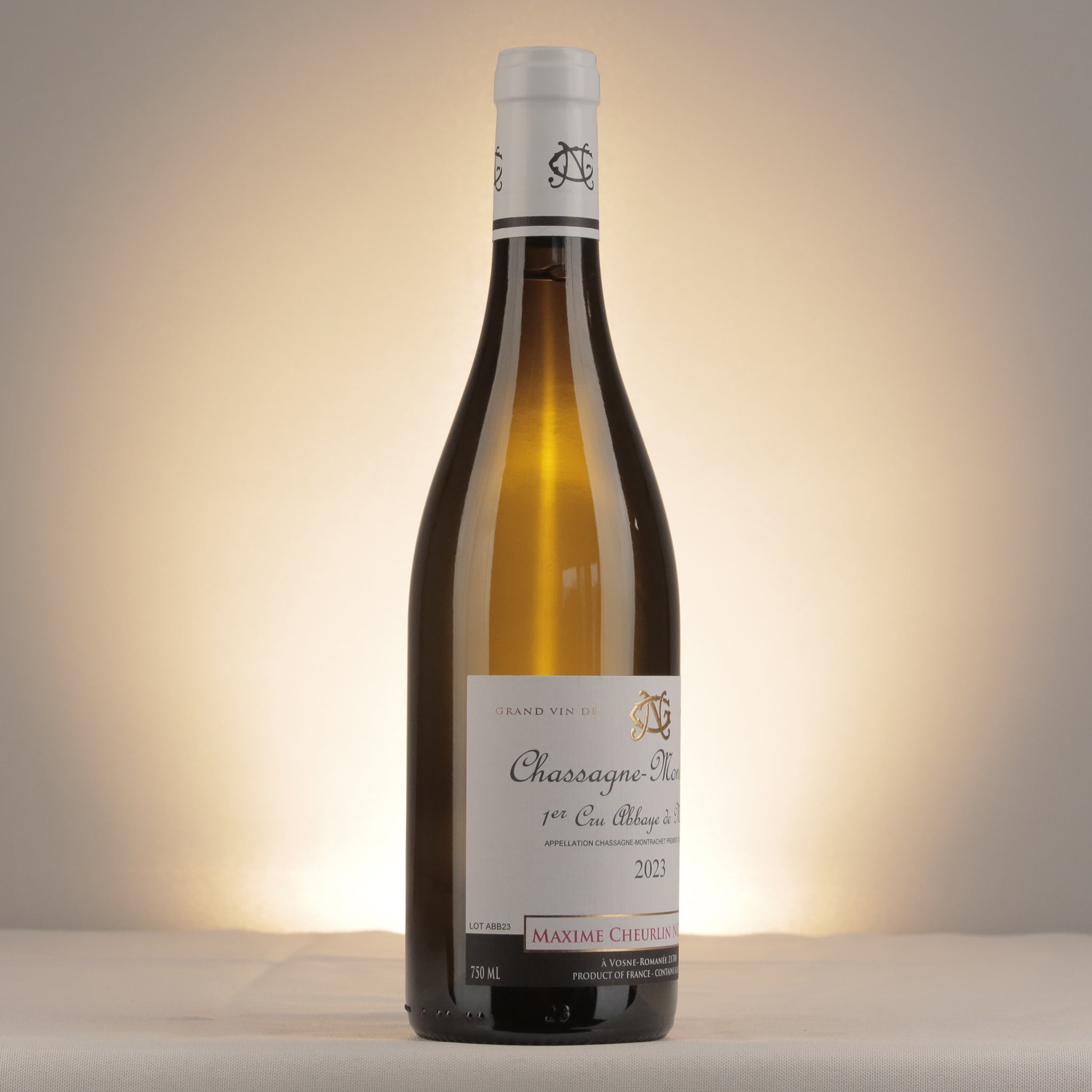 Maxime Cheurlin-Noëllat Chassagne Montrachet Abbaye de Morgeot 2023 Bottle label